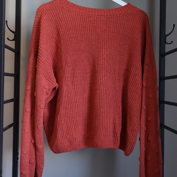 Society 212 Ribbed Coral Knit Sweater, Size L - Picture 1 of 2